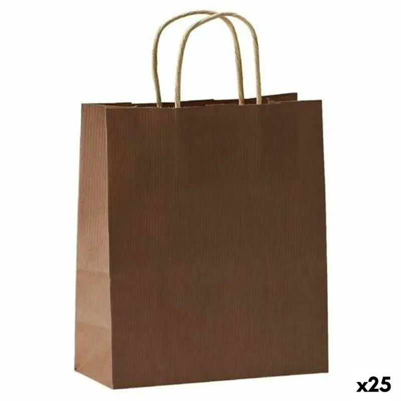 мешки Fama Темно-коричневый С ручками 125 g/m² 31 x 11 x 42 cm Прямоугольный (25 штук)