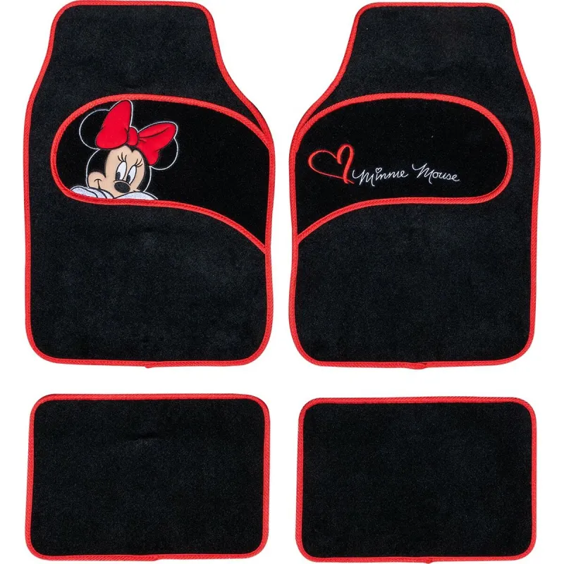 Automobilių grindų kilimėlių rinkinys Minnie Mouse CZ10339 Juoda / Raudona