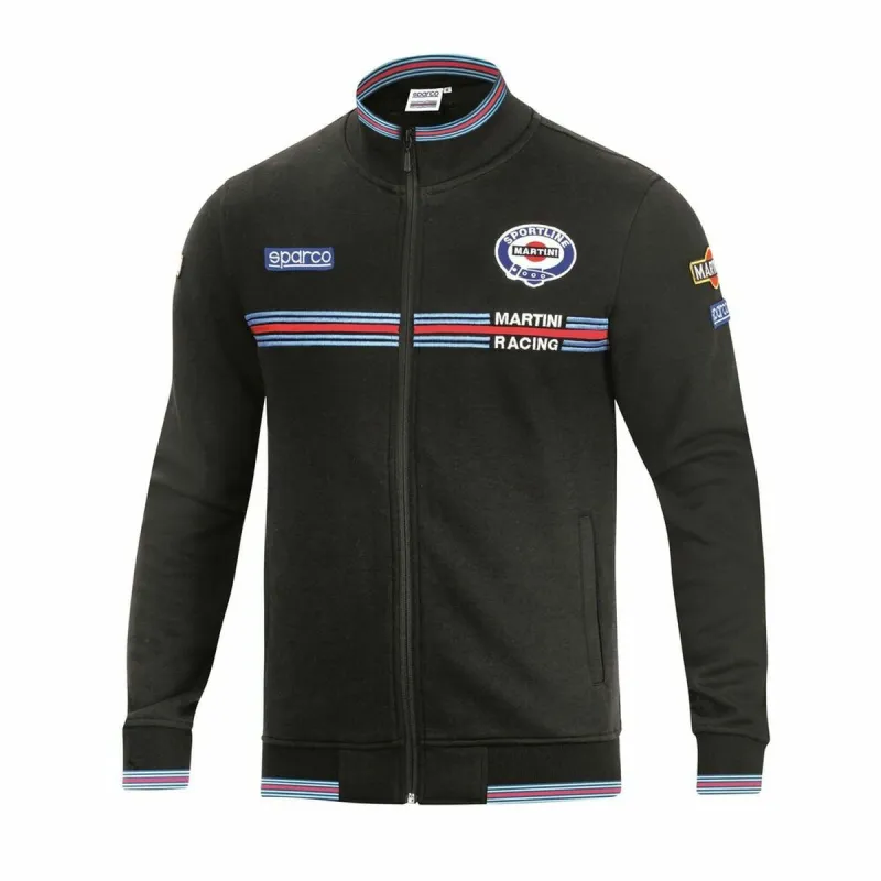 Vīriešu Sporta Krekls bez Kapuča Sparco MARTINI-R Melns 2XL