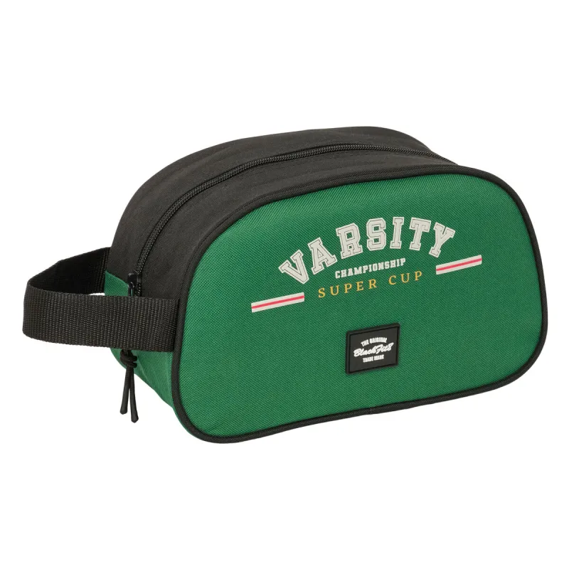 Ceļojumu Piederumu Somiņa BlackFit8 Varsity Melns Zaļš 26 x 15 x 12 cm