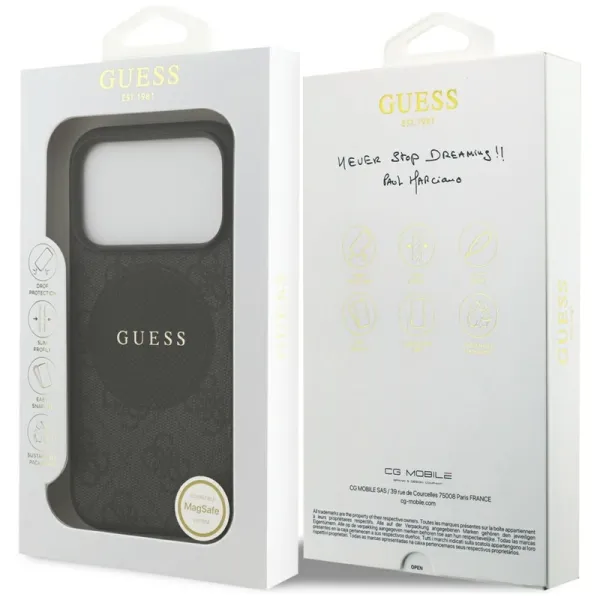 Guess 4G Circle Classic Logo MagSafe – Case iPhone 17 Pro (Black)