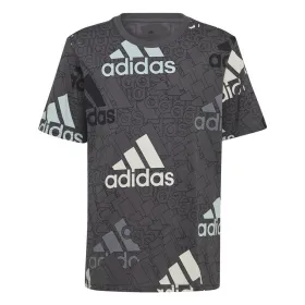 Детский Футболка с коротким рукавом Adidas HP0819 Чёрный