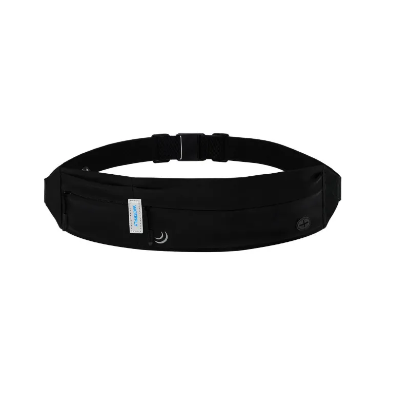 Waterfly Running Waist Bag 3.0 Black Unisex Lycra 1L with Reflectors & Headphone Output