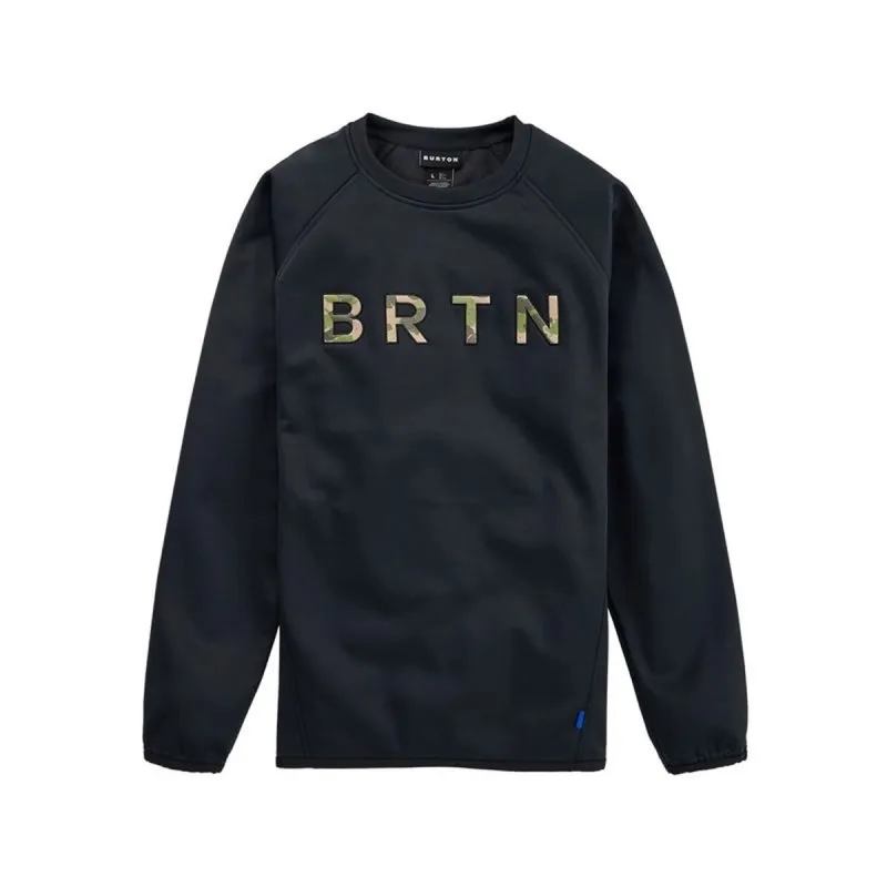Vīriešu Sporta Krekls bez Kapuča Burton Crown Weatherproof Pullover Crewneck Melns