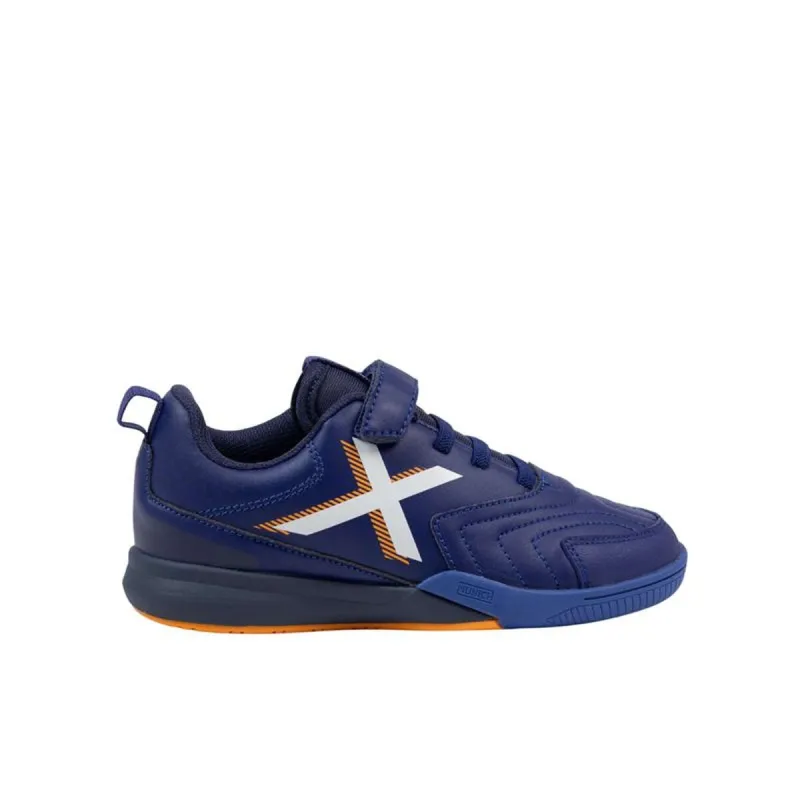 Children's Indoor Football Shoes Munich Rondito Kid Elastic Laces Blue