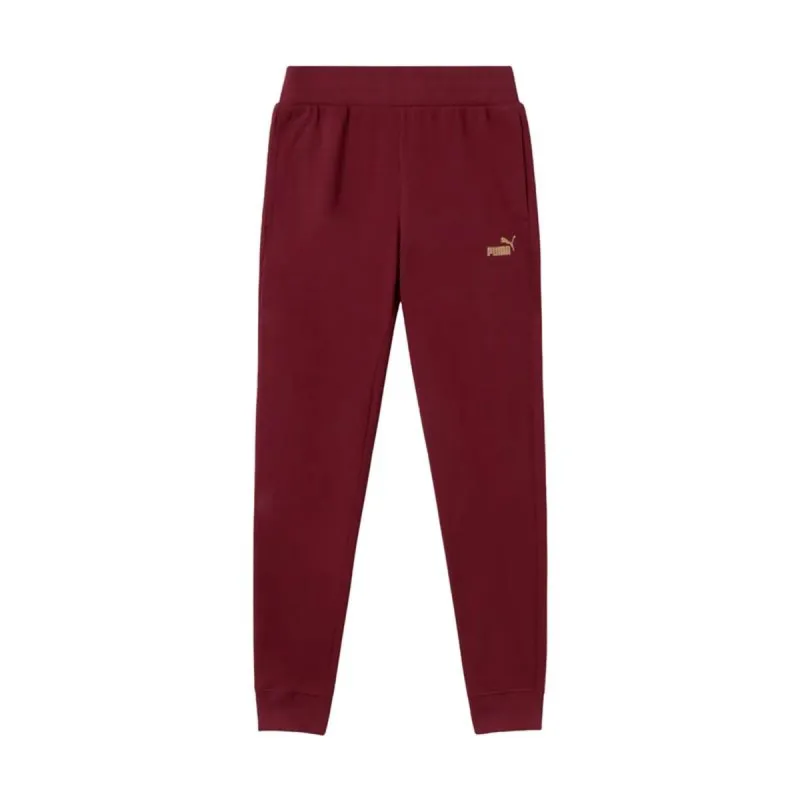 Pitkät urheiluhousut Puma Ess+ Textured Foil Tummanpunainen Nainen