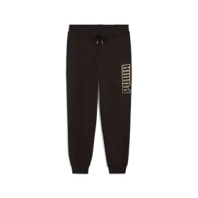 Garās sporta bikses Puma Maximal Metallic Sweatpants Melns Dāma