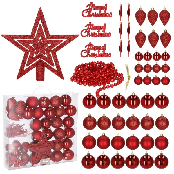 CA0127 CHRISTMAS BALLS 6/4/9.5 CM 51 PCS.