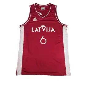 Баскетбольная футболка Peak Latvija 6 - Porzingis Белый Коричневый