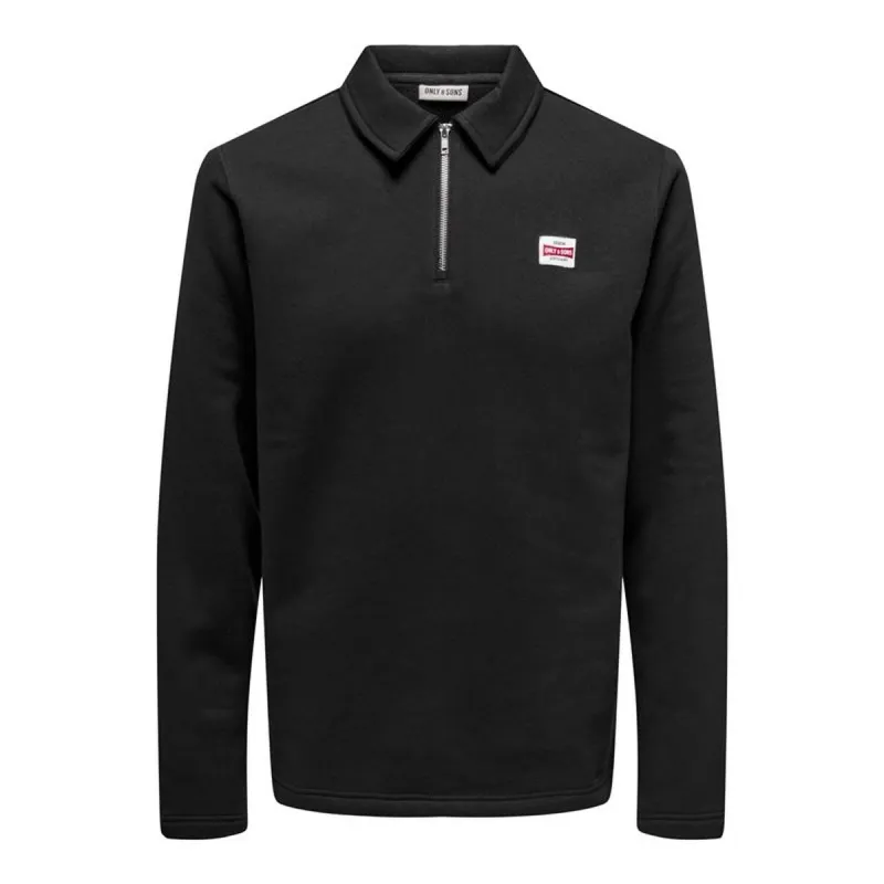 Vīriešu Sporta Krekls bez Kapuča Only & Sons Onsdawson Reg Halfzip Sweat Melns
