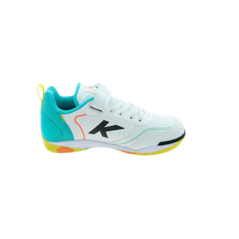 Children's Indoor Football Shoes Kelme Goleiro Elastic Indoor White