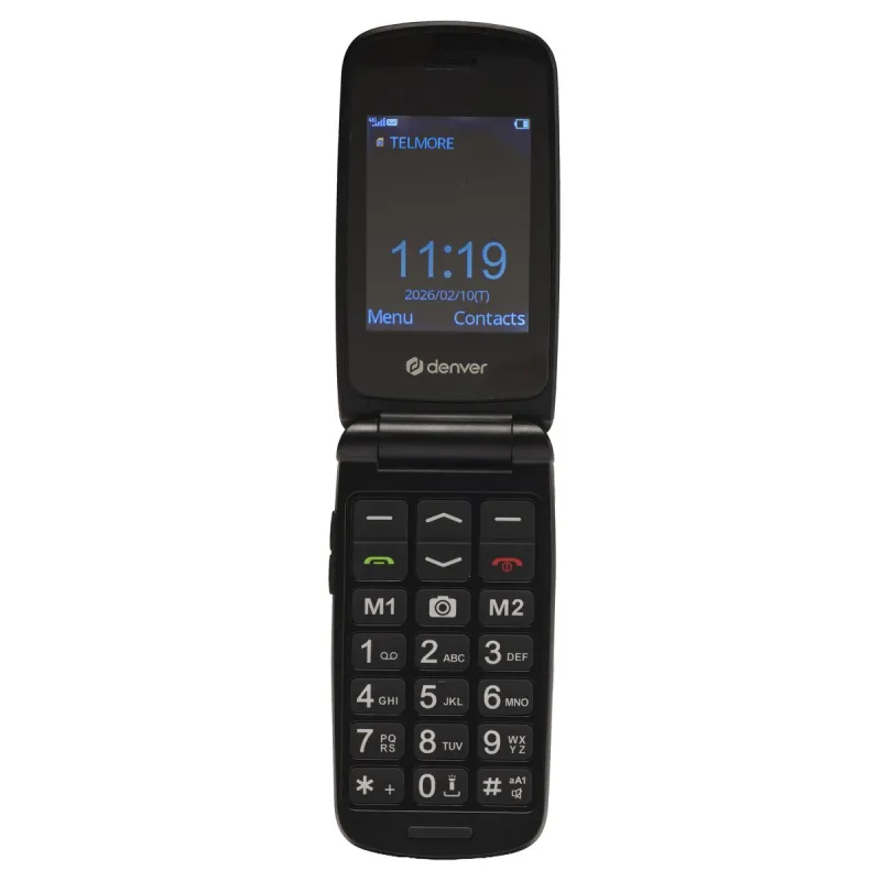 Mobilusis telefonas vyresnio amžiaus žmonėms Denver Electronics BAS-24800L Juoda 2,4” QVGA