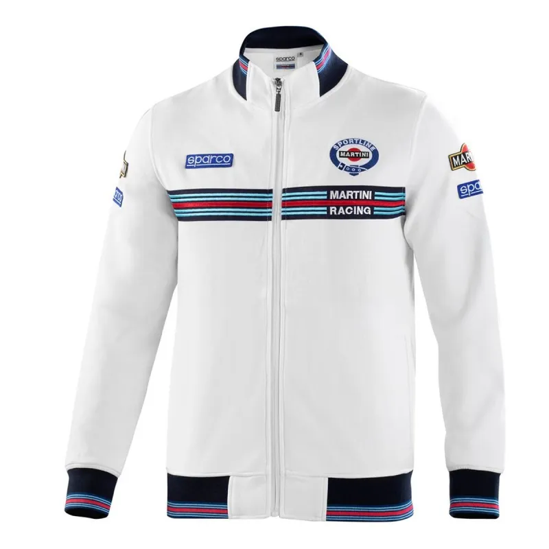 Miesten huputon collegepaita Sparco MARTINI-R Valkoinen