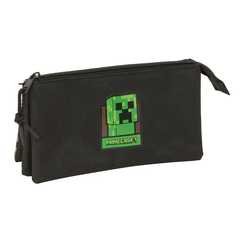 Kolmilokeroinen laukku Minecraft Musta 22 x 12 x 3 cm