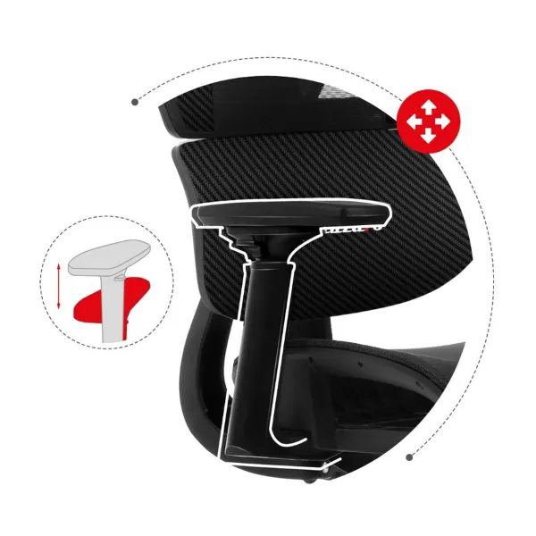 Pelituoli Huzaro Combat 8.0 Carbon Musta