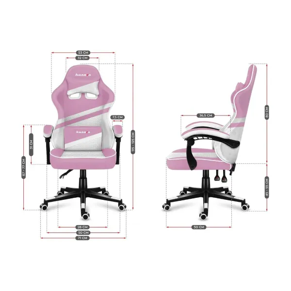 Žaidimų kėdė Huzaro HZ-Force 4.4 Pink Mesh