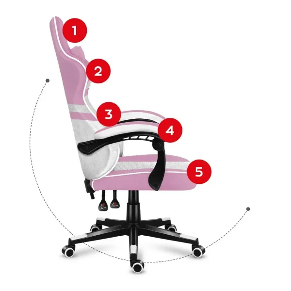 Žaidimų kėdė Huzaro HZ-Force 4.4 Pink Mesh