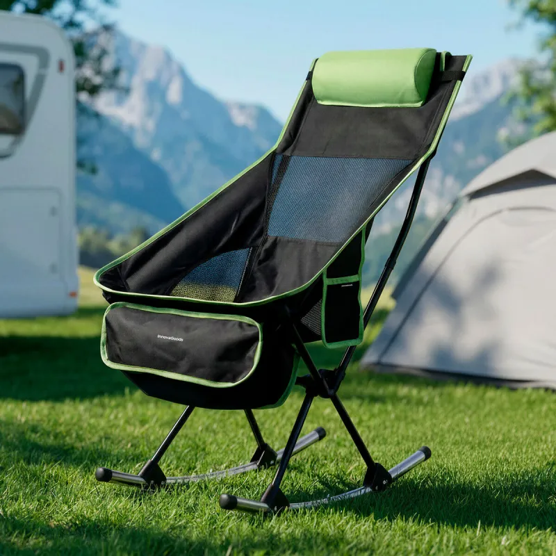 2-in-1 Folding Camping Rocking Chair with Pocket, Cushion and Carry Bag Trillow InnovaGoods