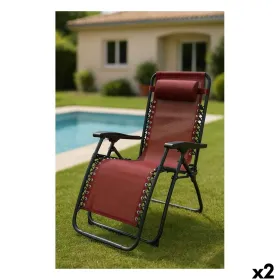 Foldable Camping Chair Marbueno Burgundy 2 Units