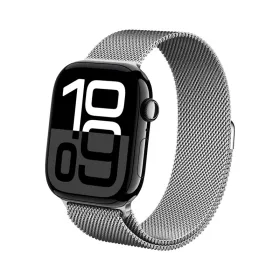 Crong Milano Steel - Stainless Steel Strap for Apple Watch 44/45/46/49 mm (Silver)
