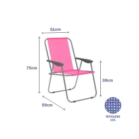 Folding Chair Marbueno 59 x 75 x 51 cm Pink