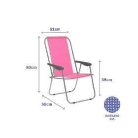 Folding Chair Marbueno 59 x 83 x 51 cm Pink