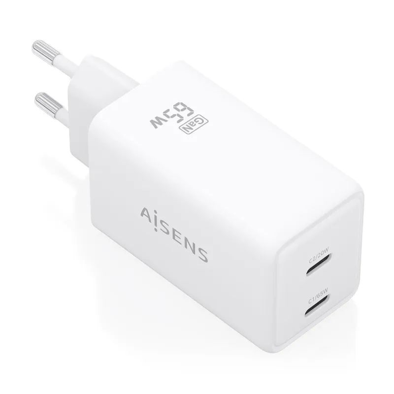 Seinalaadija Aisens ASCH-65W2P078-W Valge 65 W