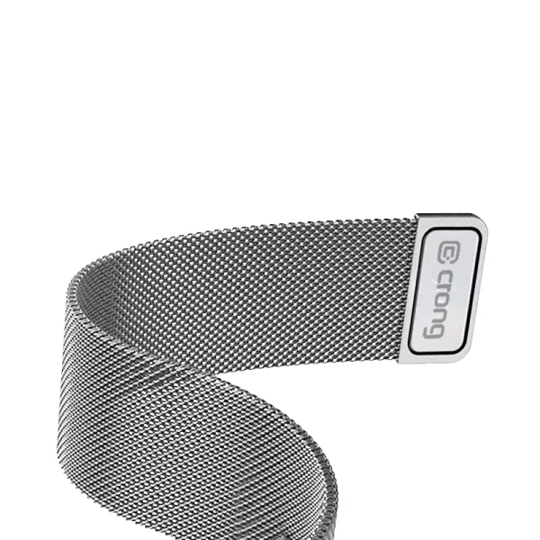 Crong Milano Steel - Stainless Steel Strap for Apple Watch 44/45/46/49 mm (Silver)