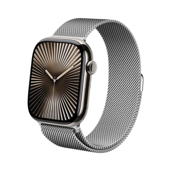 Crong Milano Steel - Stainless Steel Strap for Apple Watch 44/45/46/49 mm (Silver)