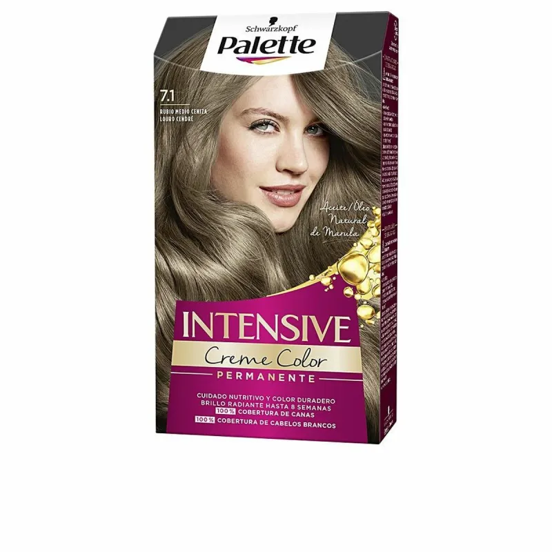Noturīga Krāsa Schwarzkopf Palette Intensive Nº 7.1-Rubio Medio Ceniza (1 gb.)
