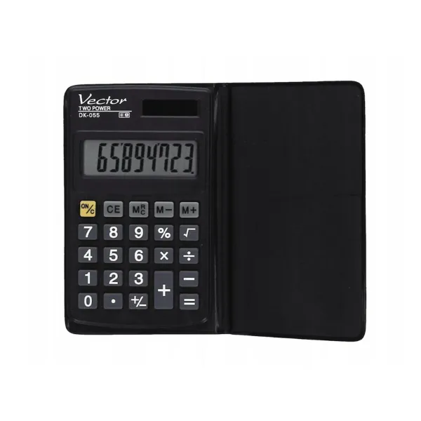 Kalkulaator Vector DK-055 Must Plastmass