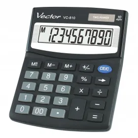 Kalkulaator Vector VC-810 Must Plastmass