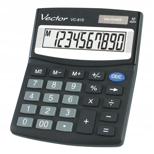 Kalkulaator Vector VC-810 Must Plastmass