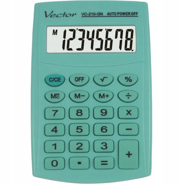 Kalkulators Vector KAV VC-210 GN Zaļš Plastmasa