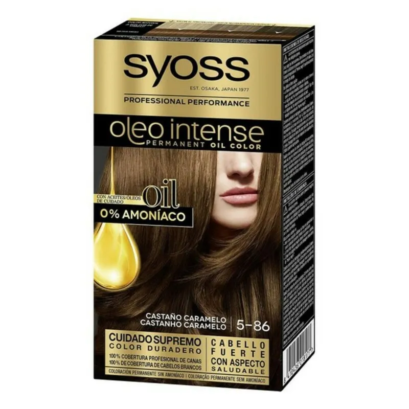 Permanent Dye Syoss Olio Intense Caramel Brown Nº 5,86 Platinum Blonde Nº 5.86-Castano Caramelo