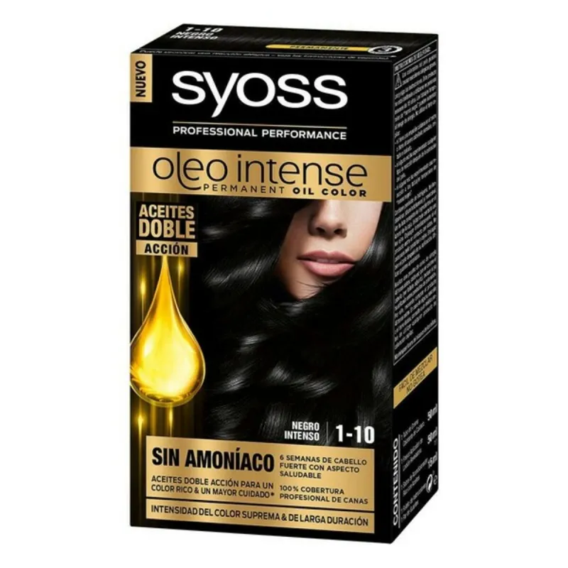 Постоянная краска Syoss Olio Intense Чёрный Интенсивный Nº 1,10 Платиновый блонд Nº 1.10-Negro Intenso