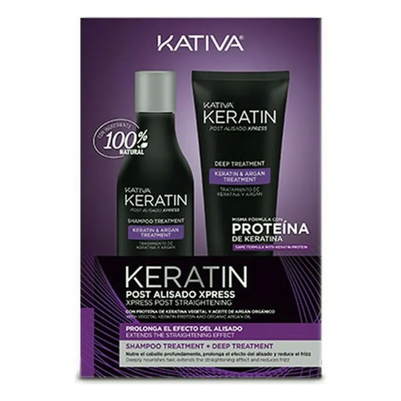 Набор для выпрямления волос в бразильском стиле Kativa Keratin Express Post Alisado Lote 2 Предметы