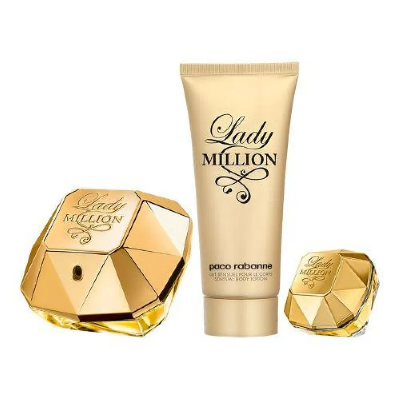 Naiste parfüümi komplekt Paco Rabanne Lady Million EDP 3 Tükid, osad