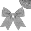 Joulukuusen rusetti, 20 cm, hopea kimalteleva puuriipus CA1296