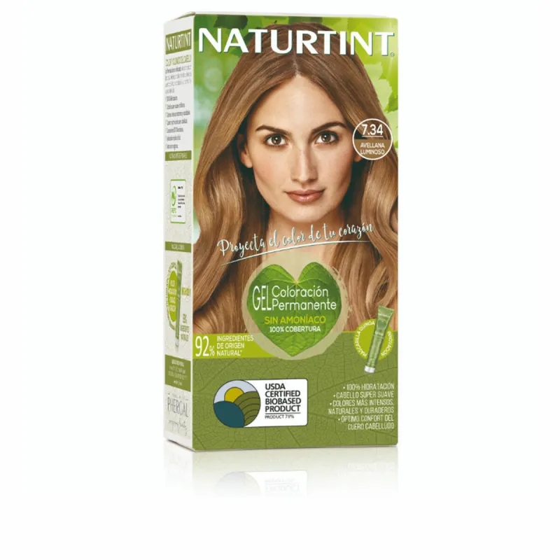 Ilgalaikiai dažai Naturtint NATURTINT COLORACIÓN nº 7.34-Avellana luminoso 170 ml
