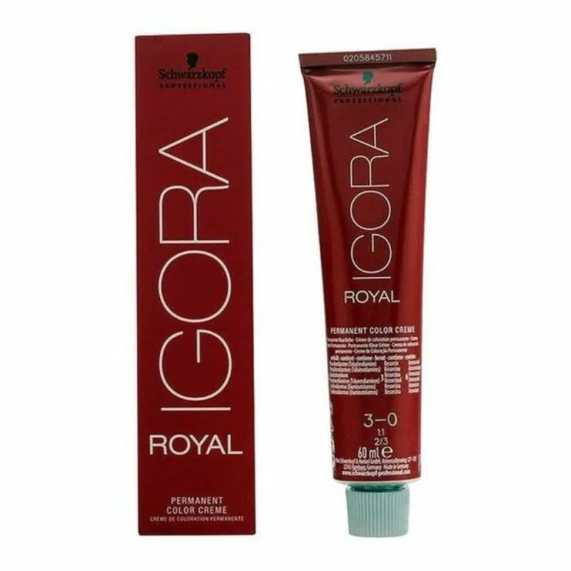 Permanent Dye Schwarzkopf Igora Royal Nº 3-0 60 ml
