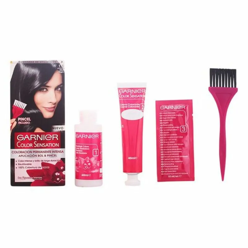 Pysyvä väriaine Garnier Color Sensation Nº 1 Ultra Negro Nº 1-Ultra Negro 110 g