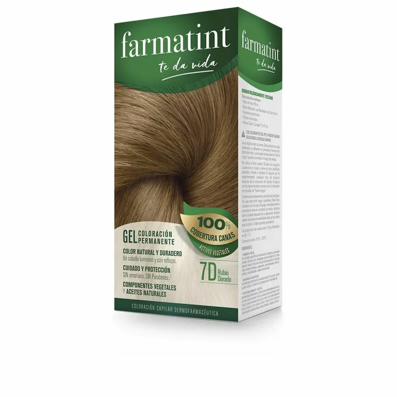 Pysyvä väriaine Farmatint Farmatint Gel 7d-Rubio Dorado Nº 7d-Rubio Dorado Geeli (5 osaa)