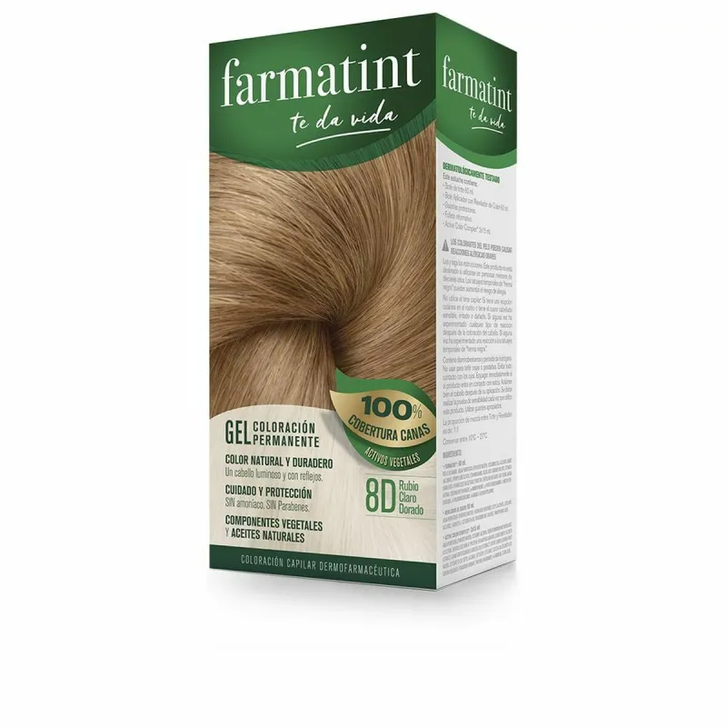 Pysyvä väriaine Farmatint Farmatint Gel 8d-Rubio Claro Dorado Nº 8d-Rubio Claro Dorado Geeli (5 osaa)