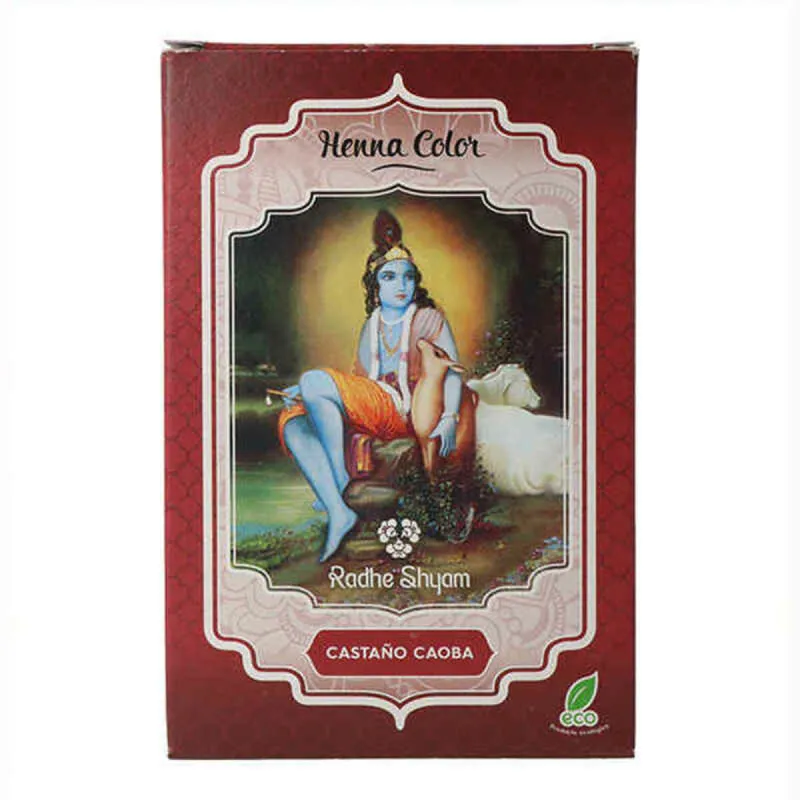 Poolpüsiv värv Henna Radhe Shyam 001320001 Mahagonpruun (100 g)