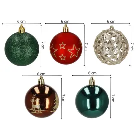 Springos Christmas Tree Decoration Set CA1133, 6 cm, 30 pcs