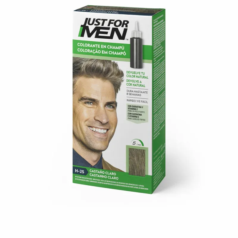 Krāsojošs Šampūns Just For Men Colorante Gaiši Brūns 30 ml