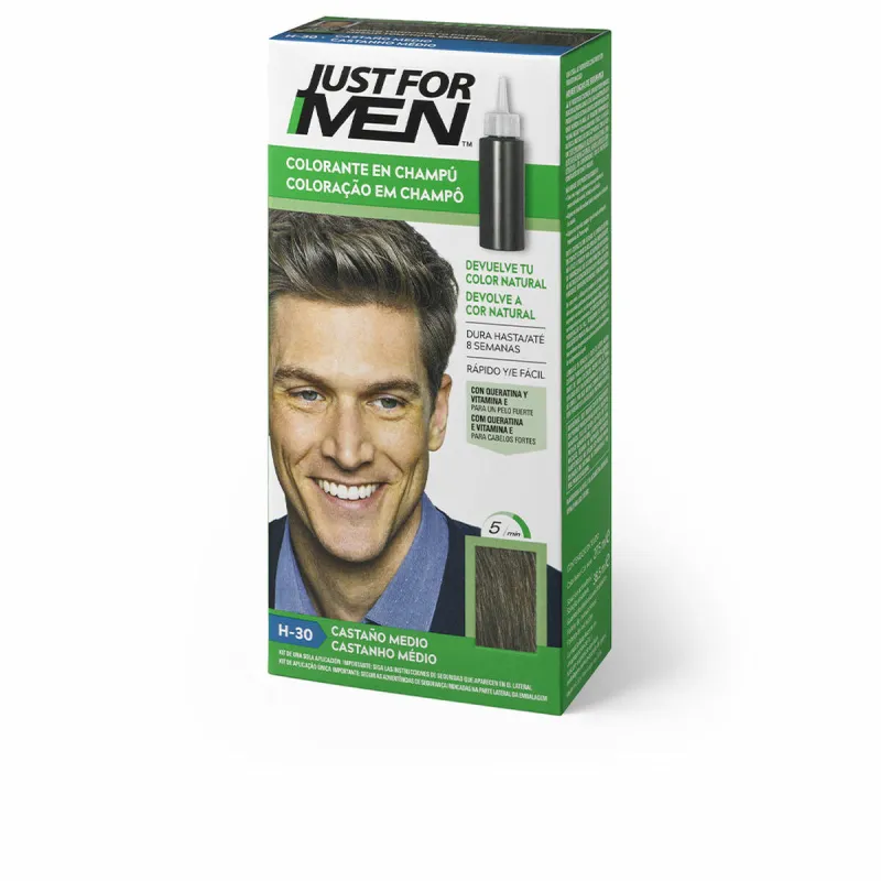 Shampooväriaine Just For Men Colorante Kastanjanruskea 30 ml