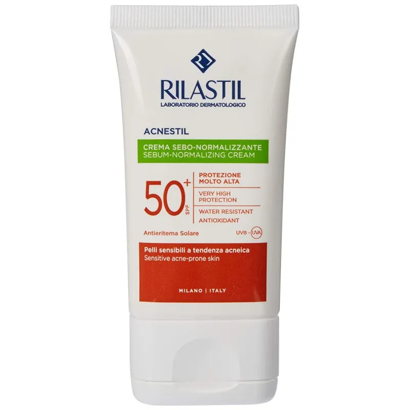 Kasvojen aurinkovoide Rilastil Sun System Spf 50 Spf 50+ 40 ml Talin eritystä säätelevä