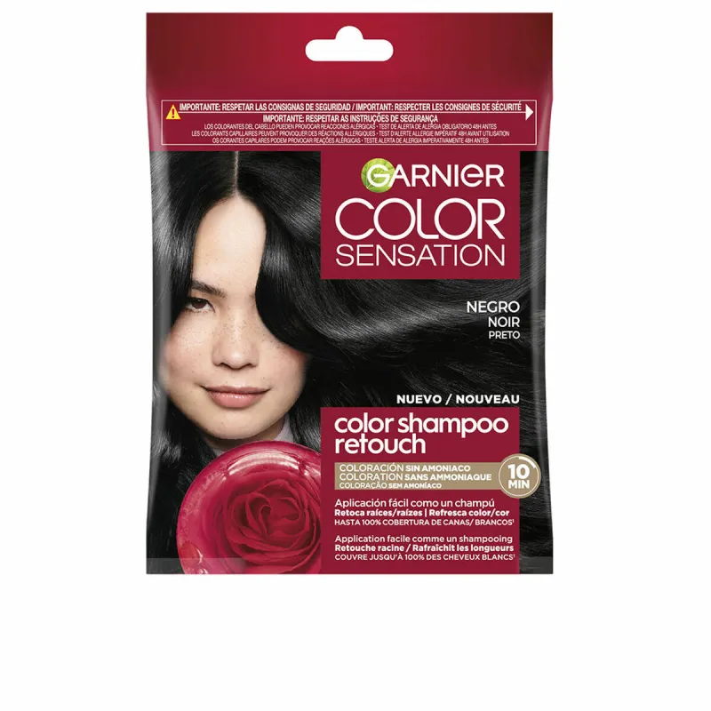 Krāsojošs Šampūns Garnier COLOR SENSATION Melns Nº 1.0 Nº 1.0-Black Daļēji permanents (1 gb.)